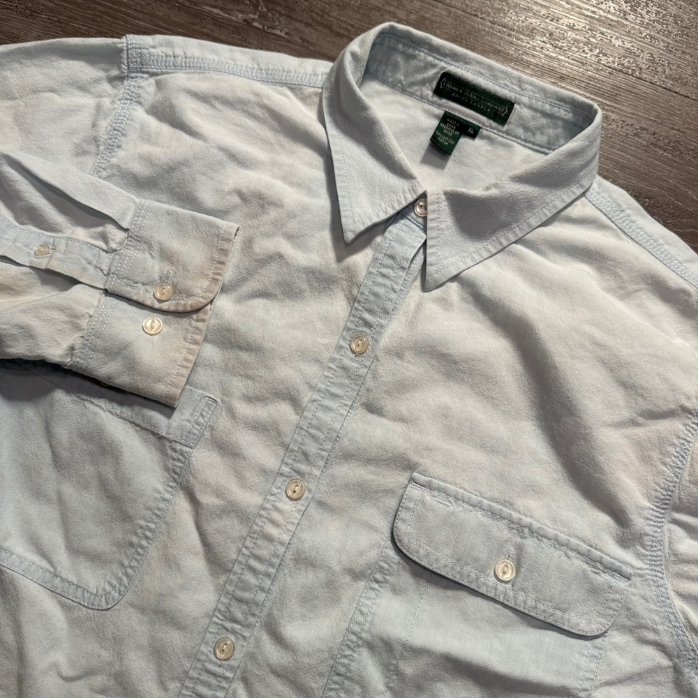 Vintage Ralph Lauren Shirt Women XL Blue Chambray 100% Cotton Western Cowgirl